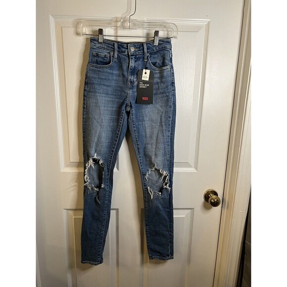 Levi&apos;s Denim - Levis 721 Sculpt Hypersoft Women's High Rise Skinny  Blue Jeans Size 23x30 NWT
